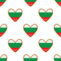 Pattern cookie with flag country Bulgaria in tasty biscuit