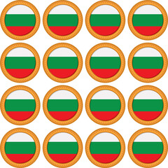 Pattern cookie with flag country Bulgaria in tasty biscuit