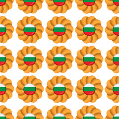 Pattern cookie with flag country Bulgaria in tasty biscuit