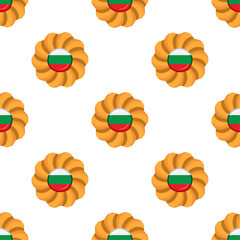 Pattern cookie with flag country Bulgaria in tasty biscuit