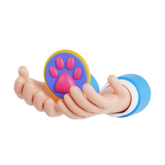 3d Animal Rights. icon isolated on white background. 3d rendering illustration