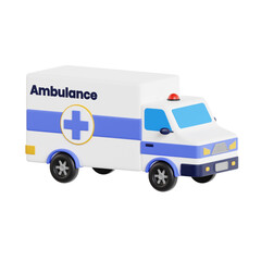 3d Ambulance. icon isolated on white background. 3d rendering illustration