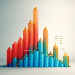 business graph with arrow