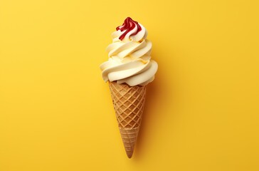 ice cream cone minimal color background isolated Generative AI