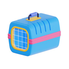 3d Pet Carrier. icon isolated on white background. 3d rendering illustration