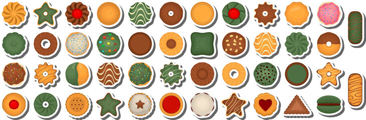 Big set homemade cookie different taste in pastry biscuit
