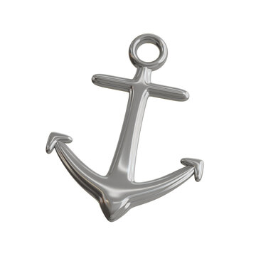 3d Anchor. icon isolated on white background. 3d rendering illustration