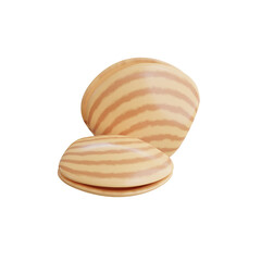3d Clam. icon isolated on white background. 3d rendering illustration