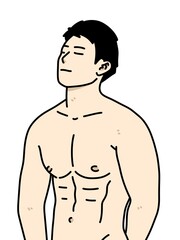 Fototapeta premium cute man cartoon on white background