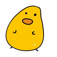 Cute chicken cartoon on white background