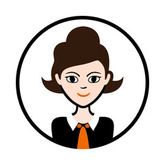 Business woman avatar illustration. Simple cartoon user portrait. Business leader.