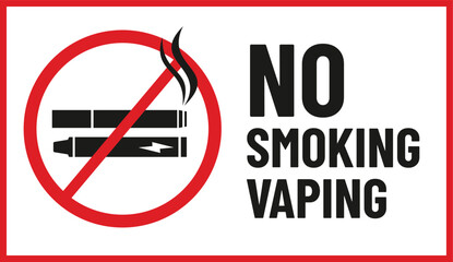 No smoking and vaping allowed print ready sign vector