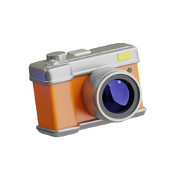3d Camera. icon isolated on white background. 3d rendering illustration