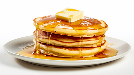 メープルシロップとバターたっぷりのホットケーキ　Generative AI