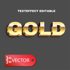 vector text effect editable gold
