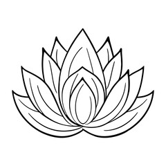 Lotus flower icon isolated on white background. Lotus flower black icon.
