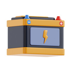 3D Battery. icon isolated on white background. 3d rendering illustration