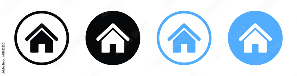 Poster home icon button . address icon , house vector icons set, home sign or main page icon. contact us ic