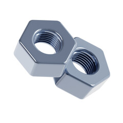 3D Nut. icon isolated on white background. 3d rendering illustration