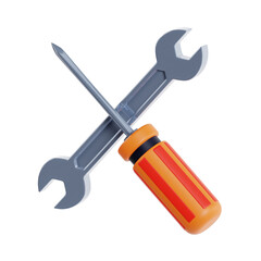 3D Repair. icon isolated on white background. 3d rendering illustration