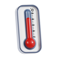 3D Temperature. icon isolated on white background. 3d rendering illustration