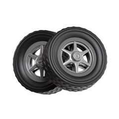 Obraz premium 3D Wheels. icon isolated on white background. 3d rendering illustration