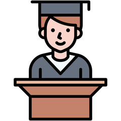 Speech icon, High school related vector illustration