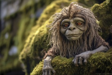 Obraz premium Troll creature in green magic forest