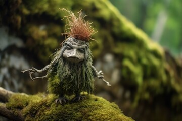 Troll creature in green magic forest