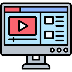 Online course icon, High school related vector illustration