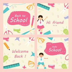 school theme flayer template vector illustration design, back to school