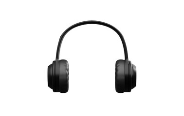 Black headphones isolated on transparent background
