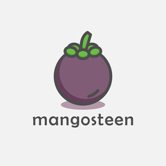 mangosteen fruit logo design