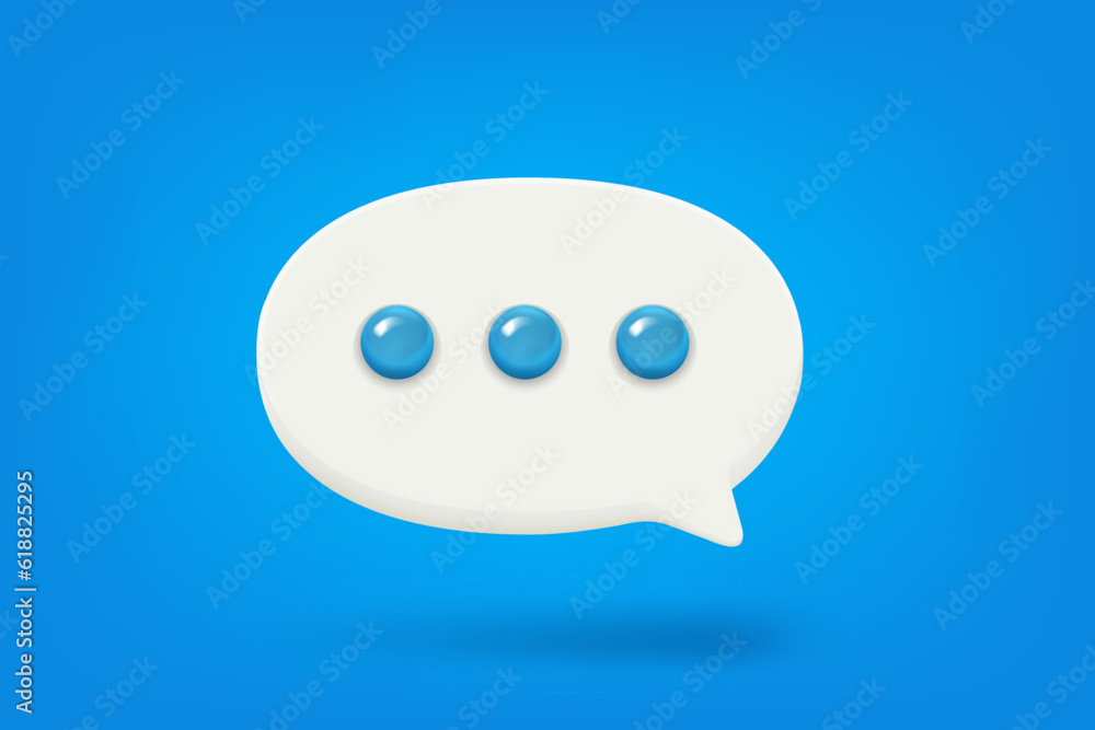 Poster speech bubble. internet conversation concept. 3d vector illustration