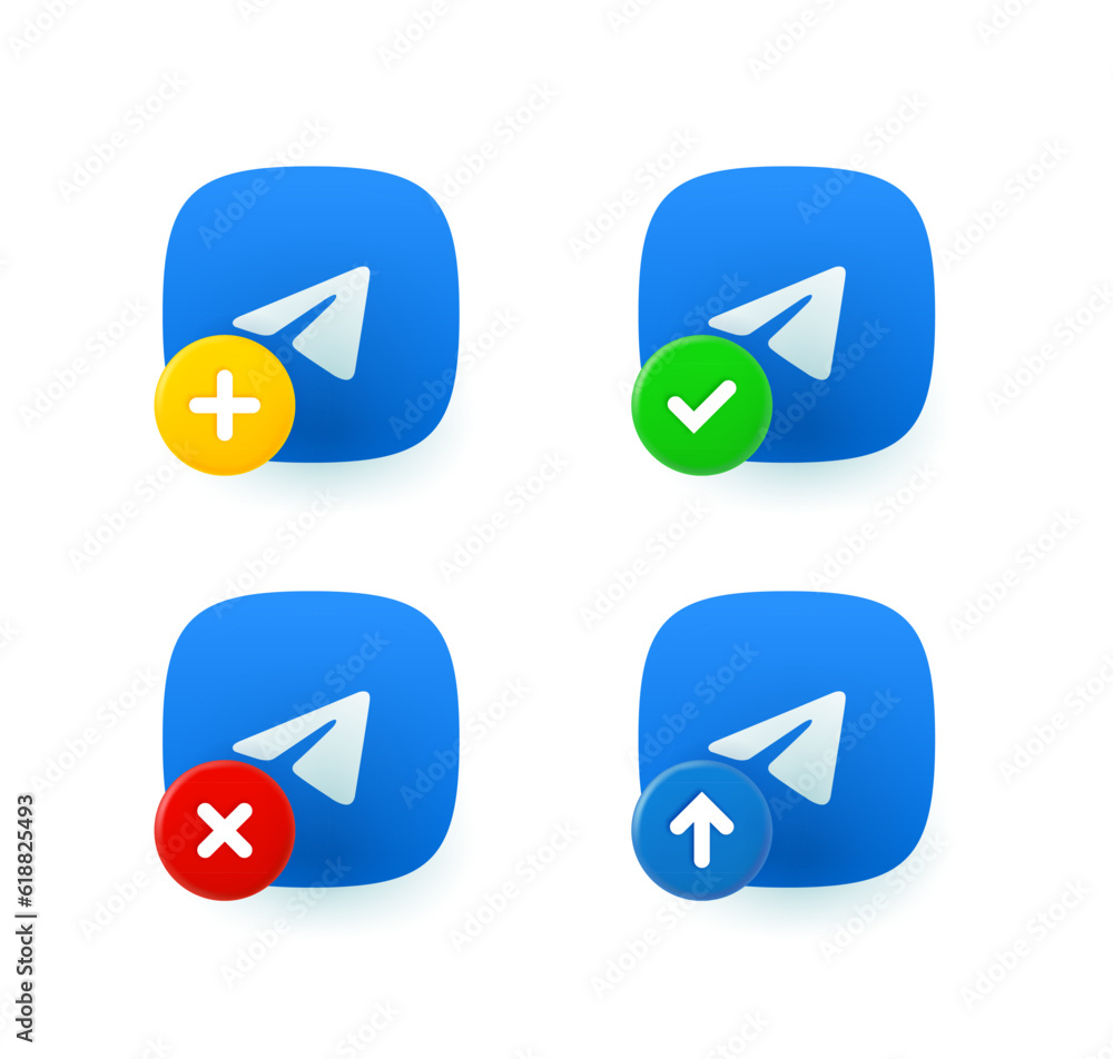 Poster Mobile app icon set with different pictograms. 3d vector icons set