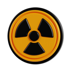 3D Radiation. icon isolated on white background. 3d rendering illustration