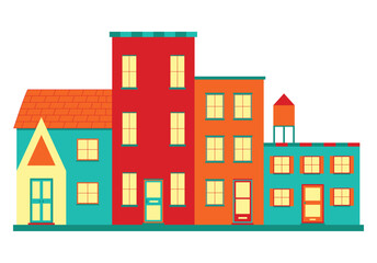 Fototapeta premium Apartement building flat design illustration easy to edit color