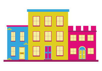 Apartement building flat design illustration easy to edit color