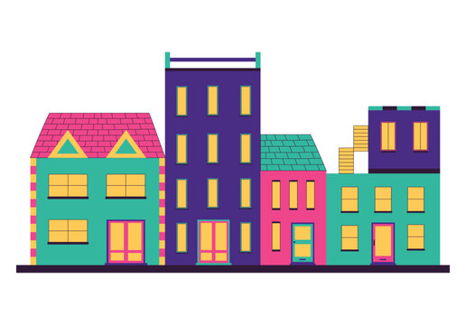 Apartement Building Flat Design Illustration Easy To Edit Color