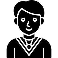 Student boy icon, High school related vector illustration
