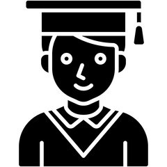 Graduation boy icon, High school related vector illustration