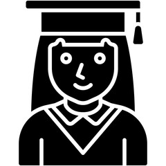 Graduation girl icon, High school related vector illustration