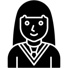 Student girl icon, High school related vector illustration