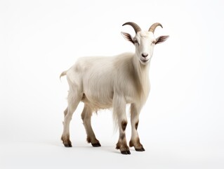 Naklejka na ściany i meble Goat standing up isolated on a white background