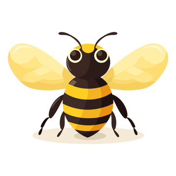 Bee icon. Cute image of isolated bee. Vector illustration