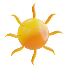 3d Sun icon isolated on white background. 3d rendering illustration