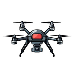 Drone image. Cute image of an isolated quadcopter with camera. Vector illustration. Generated AI