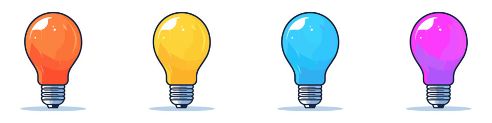 LIght bulb icons set. Cute image of isolated lIghtbulb. Vector illustration. Generated AI