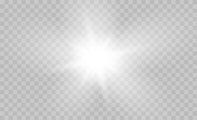 Vector transparent sun light special lens flare light effect.