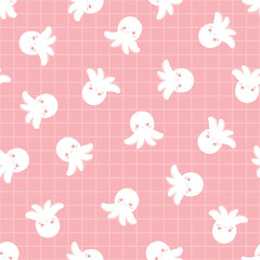 Cute little octopus doodle pattern